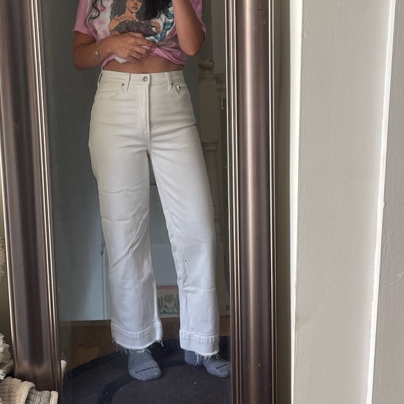 Abercrombie & Fitch Wide Leg White Jean - Picture 2 of 5